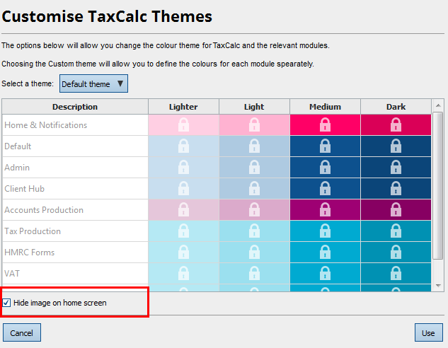 customise taxcalc theme