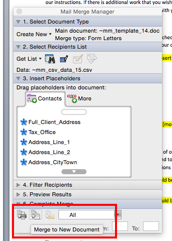mail merge in word mac 2011