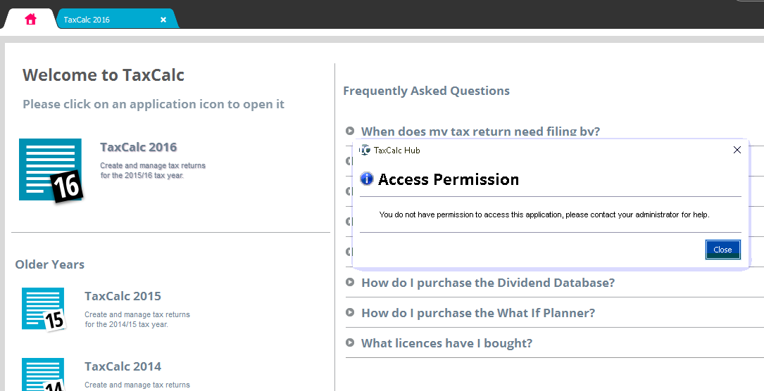 Access permission -You do not have permission to access this application, please contact your administrator for help